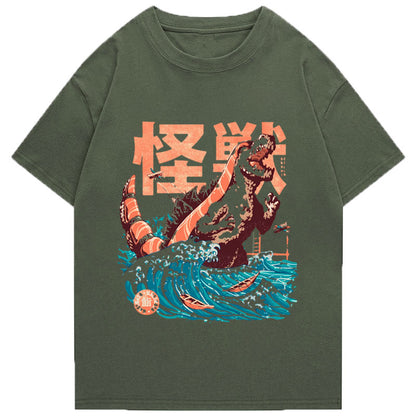Tokyo-Tiger Great Wave Sushi Dinosaur Classic T-Shirt
