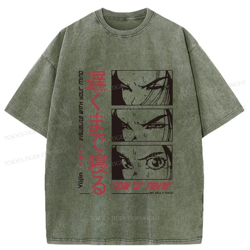 Tokyo-Tiger Now Or Never Japanese Washed T-Shirt