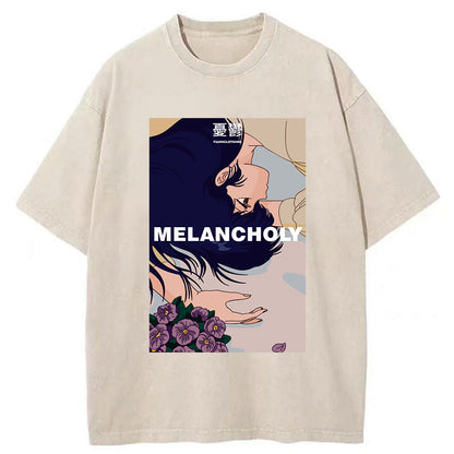 Tokyo-Tiger Melancholy Girl Anime Washed T-Shirt