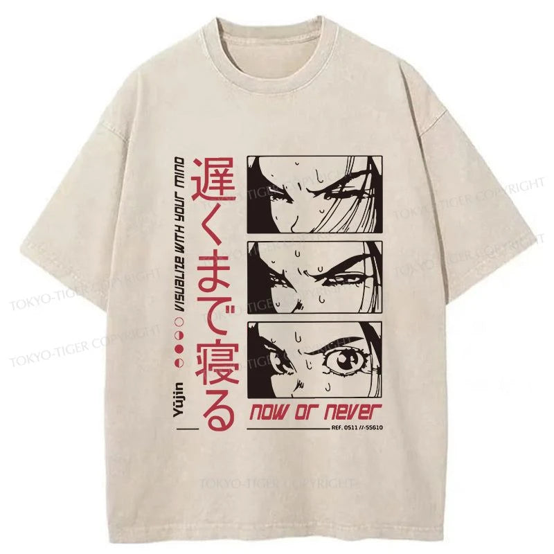 Tokyo-Tiger Now Or Never Japanese Washed T-Shirt