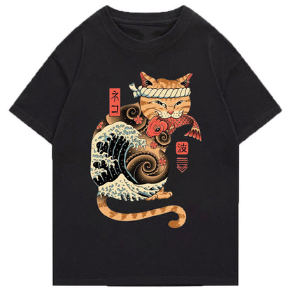 Tokyo-Tiger Tattooed Samurai Catana Wave Classic T-Shirt