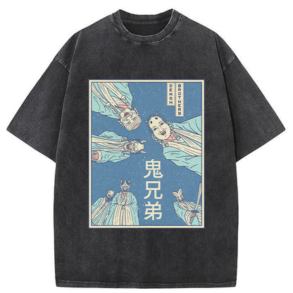 Tokyo-Tiger Demon Brothers Washed T-Shirt
