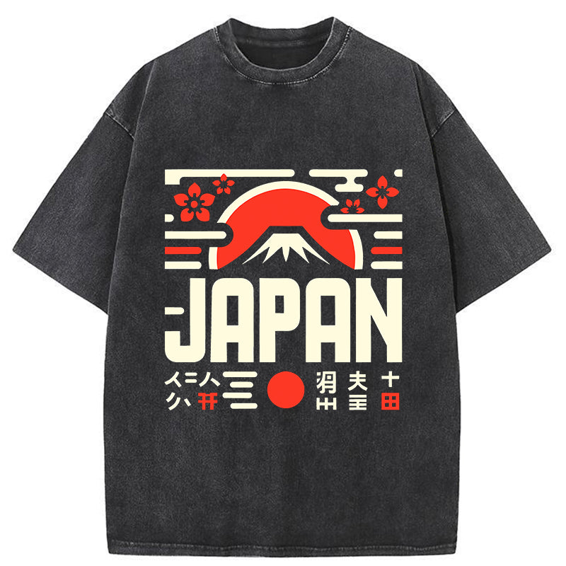Tokyo-Tiger Japan Fujisan Sakura Washed T-Shirt