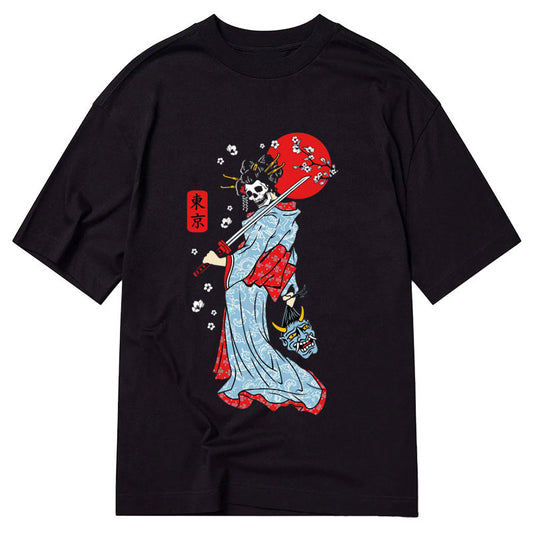 Tokyo-Tiger Skull Geisha Samurai Classic T-Shirt