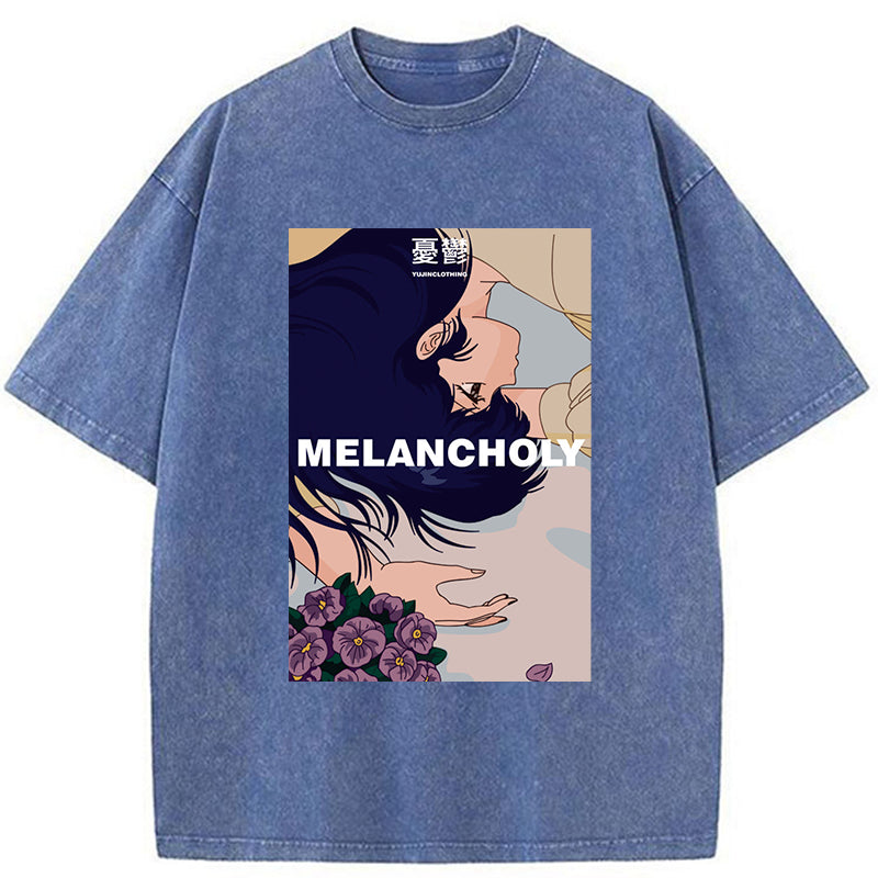 Tokyo-Tiger Melancholy Girl Anime Washed T-Shirt