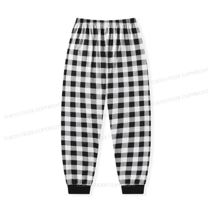 Tokyo-Tiger Buffalo Plaid Christmas Elastic Waist Pants