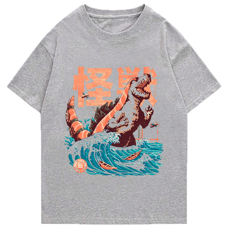 Tokyo-Tiger Great Wave Sushi Dinosaur Classic T-Shirt