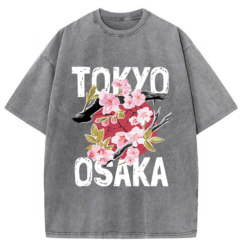 Tokyo-Tiger Tokyo Osaka Japanese Washed T-Shirt