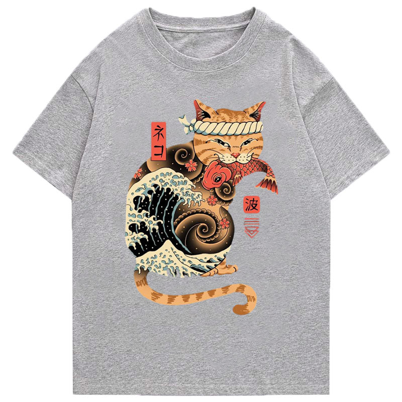 Tokyo-Tiger Tattooed Samurai Catana Wave Classic T-Shirt
