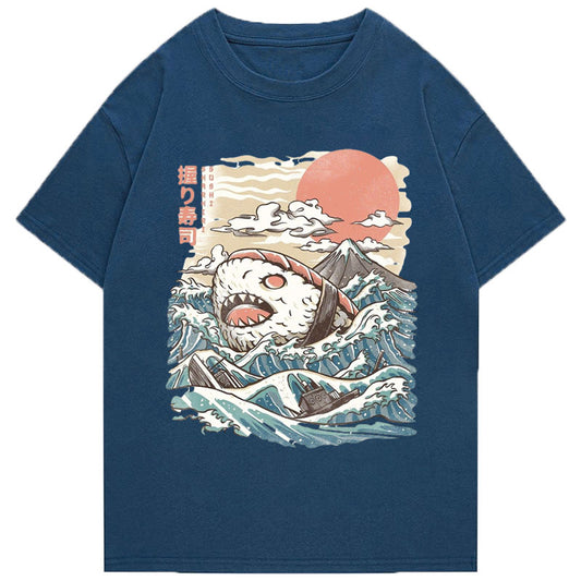 Tokyo-Tiger The Great Wave Sharkiri Sushi Classic T-Shirt