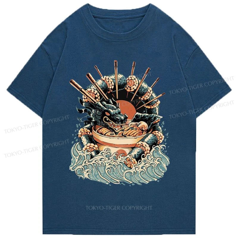 Tokyo-Tiger Dragon Sushi Ramen Wave Classic T-Shirt