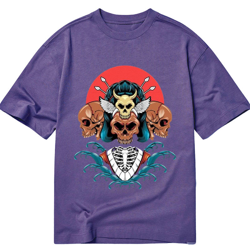 Tokyo-Tiger Skull Face Geisha Japanese Classic T-Shirt