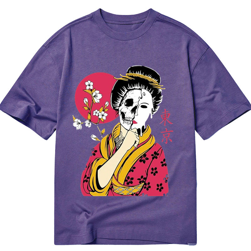 Tokyo-Tiger Geisha Skull Face Japanese Classic T-Shirt