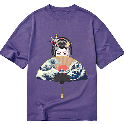 Tokyo-Tiger Geisha Fan Wave Retro Japanese Classic T-Shirt