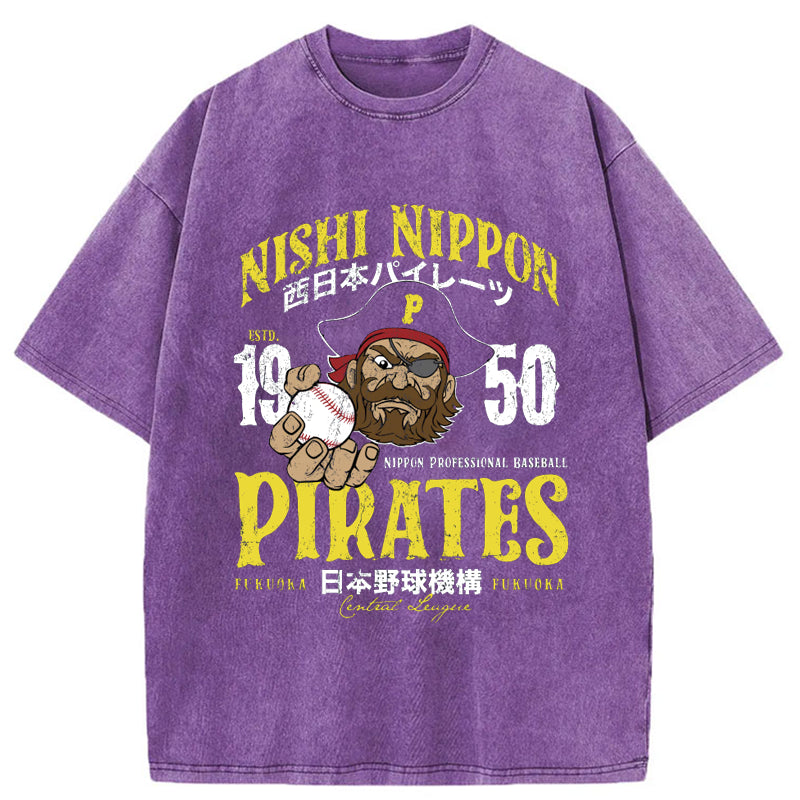 Tokyo-Tiger Nishi Nippon Baseball Washed T-Shirt