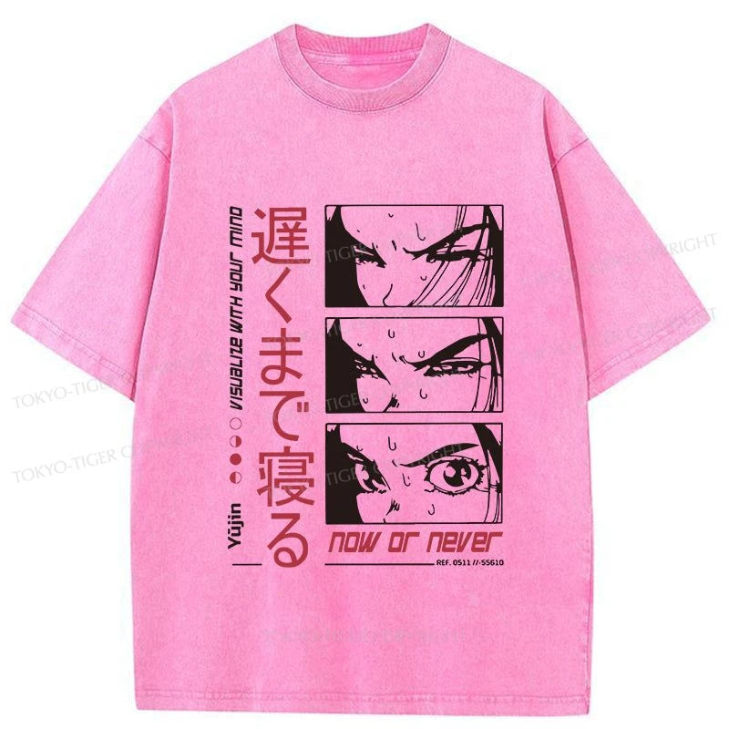 Tokyo-Tiger Now Or Never Japanese Washed T-Shirt