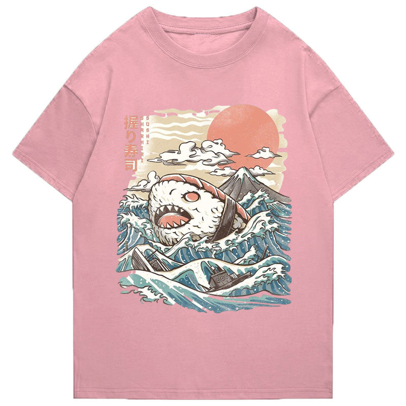 Tokyo-Tiger The Great Wave Sharkiri Sushi Classic T-Shirt