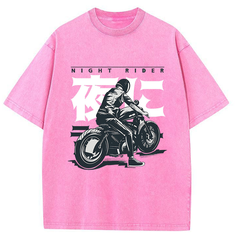 Tokyo-Tiger Motorcyclist Japanese Washed T-Shirt