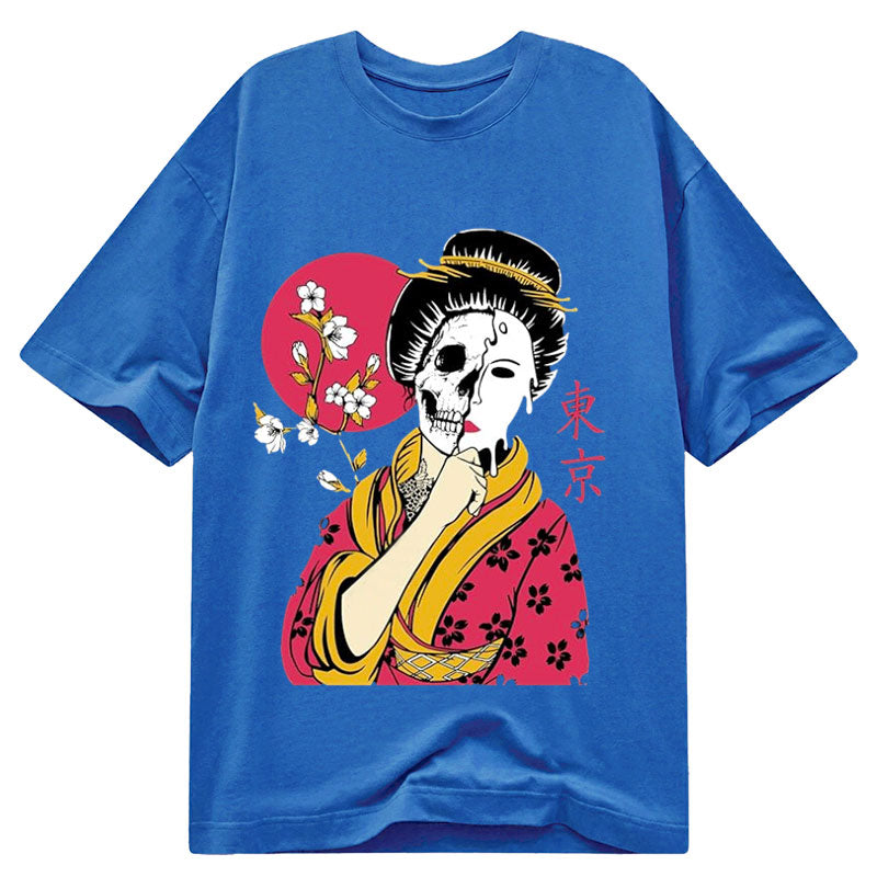 Tokyo-Tiger Geisha Skull Face Japanese Classic T-Shirt