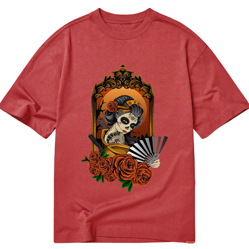 Tokyo-Tiger Geisha Skull Art Japanese Classic T-Shirt