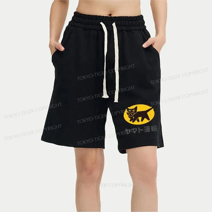 Tokyo-Tiger Black Cat Transport Pattern Japanese Unisex Shorts