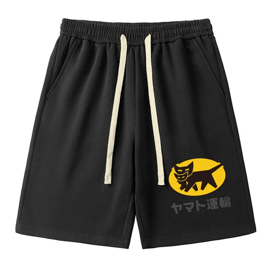 Tokyo-Tiger Black Cat Transport Pattern Japanese Unisex Shorts