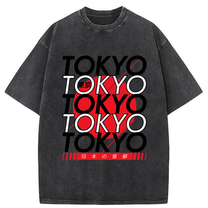 Tokyo-Tiger Capital Of Japan Tokyo Washed T-Shirt