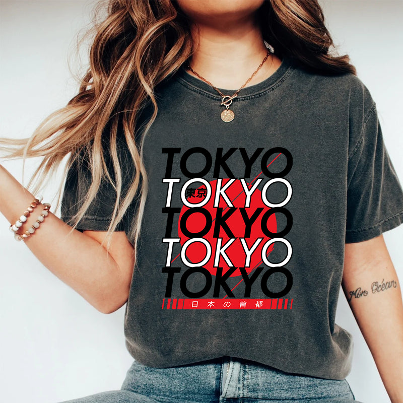 Tokyo-Tiger Capital Of Japan Tokyo Washed T-Shirt