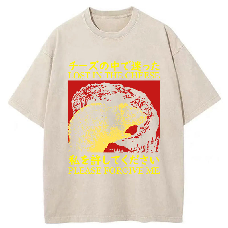 Tokyo-Tiger Lost in the Cheese Please Washed T-Shirt