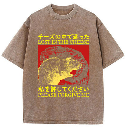 Tokyo-Tiger Lost in the Cheese Please Washed T-Shirt