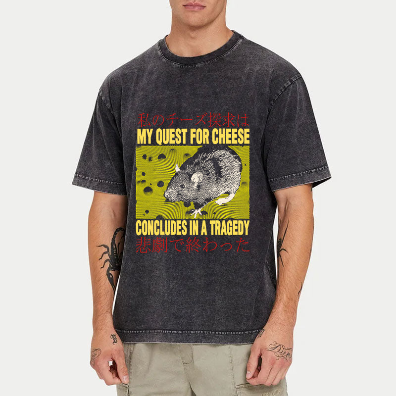 Tokyo-Tiger My Quest For Cheese Rat Washed T-Shirt