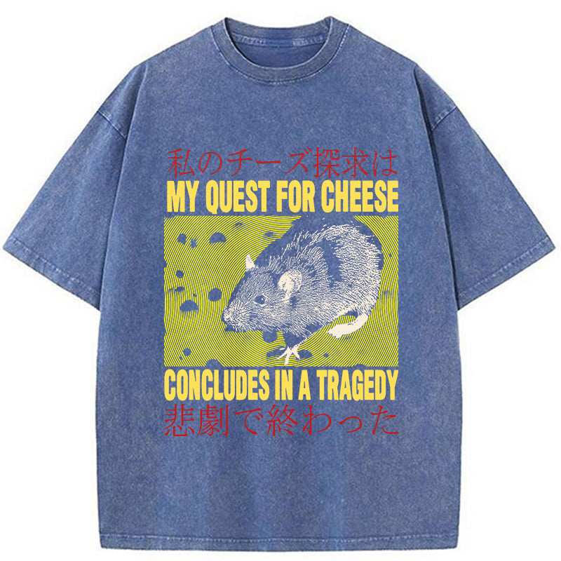 Tokyo-Tiger My Quest For Cheese Rat Washed T-Shirt