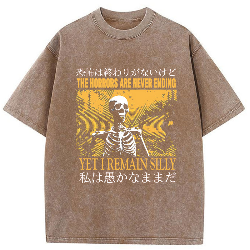 Tokyo-Tiger The horrors are never ending Skull Washed T-Shirt
