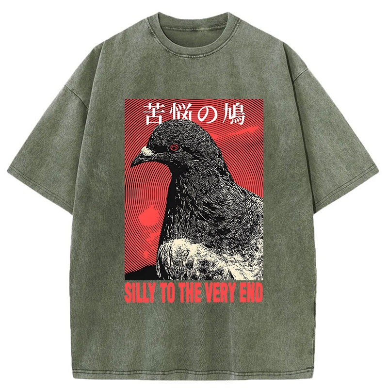 Tokyo-Tiger Silly To The Very End Pigeon Washed T-Shirt