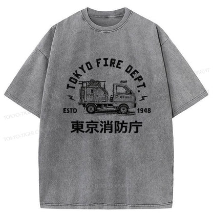 Tokyo-Tiger Tokyo Fire Dept Washed T-Shirt