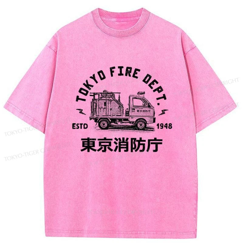 Tokyo-Tiger Tokyo Fire Dept Washed T-Shirt