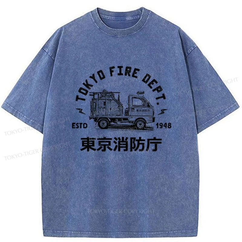 Tokyo-Tiger Tokyo Fire Dept Washed T-Shirt