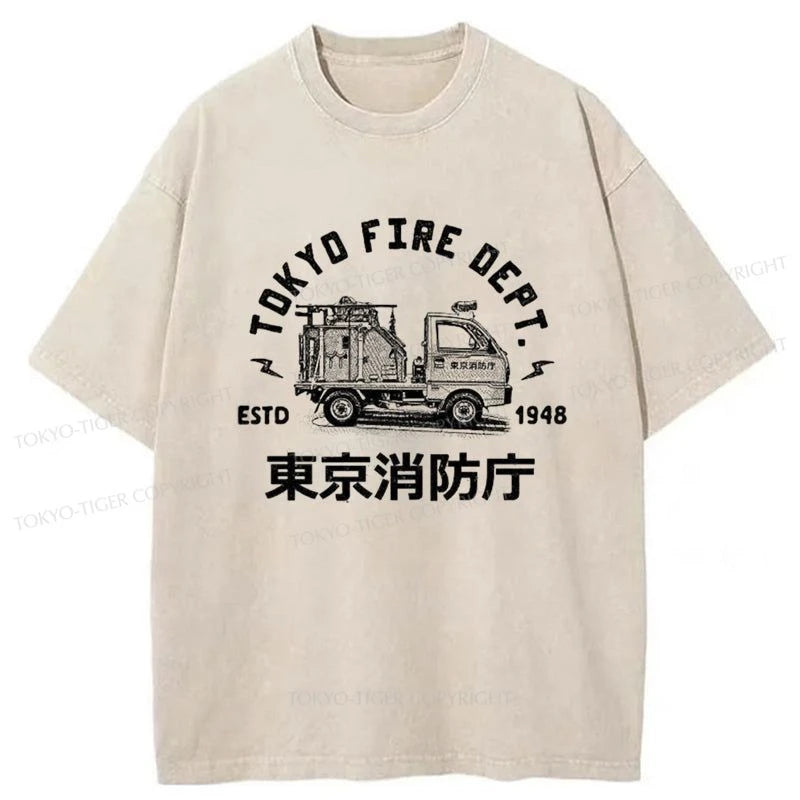 Tokyo-Tiger Tokyo Fire Dept Washed T-Shirt