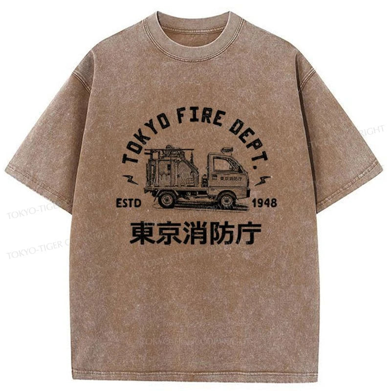 Tokyo-Tiger Tokyo Fire Dept Washed T-Shirt