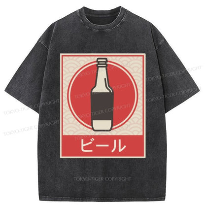 Tokyo-Tiger BEER Vintage Japanese Design Washed T-Shirt