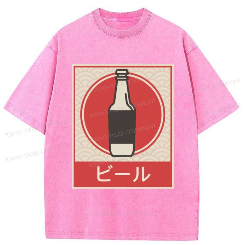 Tokyo-Tiger BEER Vintage Japanese Design Washed T-Shirt