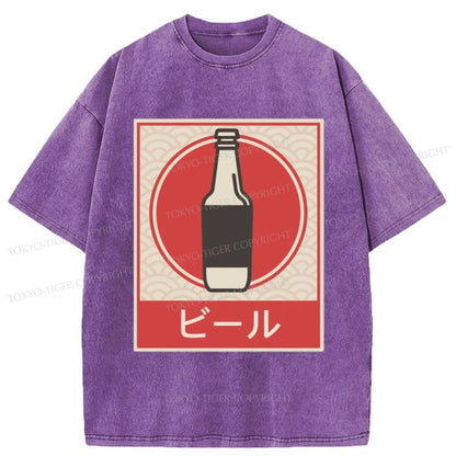 Tokyo-Tiger BEER Vintage Japanese Design Washed T-Shirt