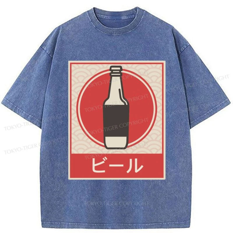 Tokyo-Tiger BEER Vintage Japanese Design Washed T-Shirt