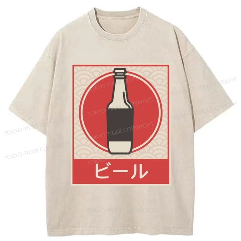 Tokyo-Tiger BEER Vintage Japanese Design Washed T-Shirt