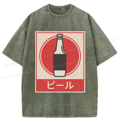 Tokyo-Tiger BEER Vintage Japanese Design Washed T-Shirt