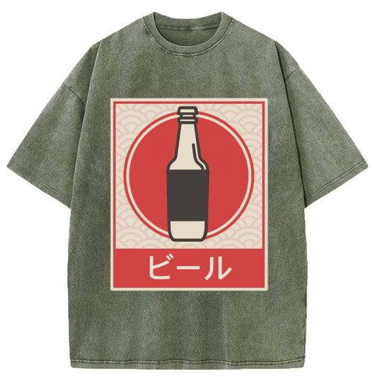 Tokyo-Tiger BEER Vintage Japanese Design Washed T-Shirt