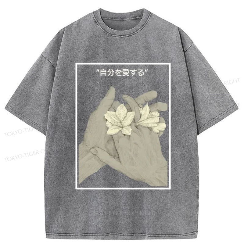 Tokyo-Tiger Self Love Japanese Washed T-Shirt