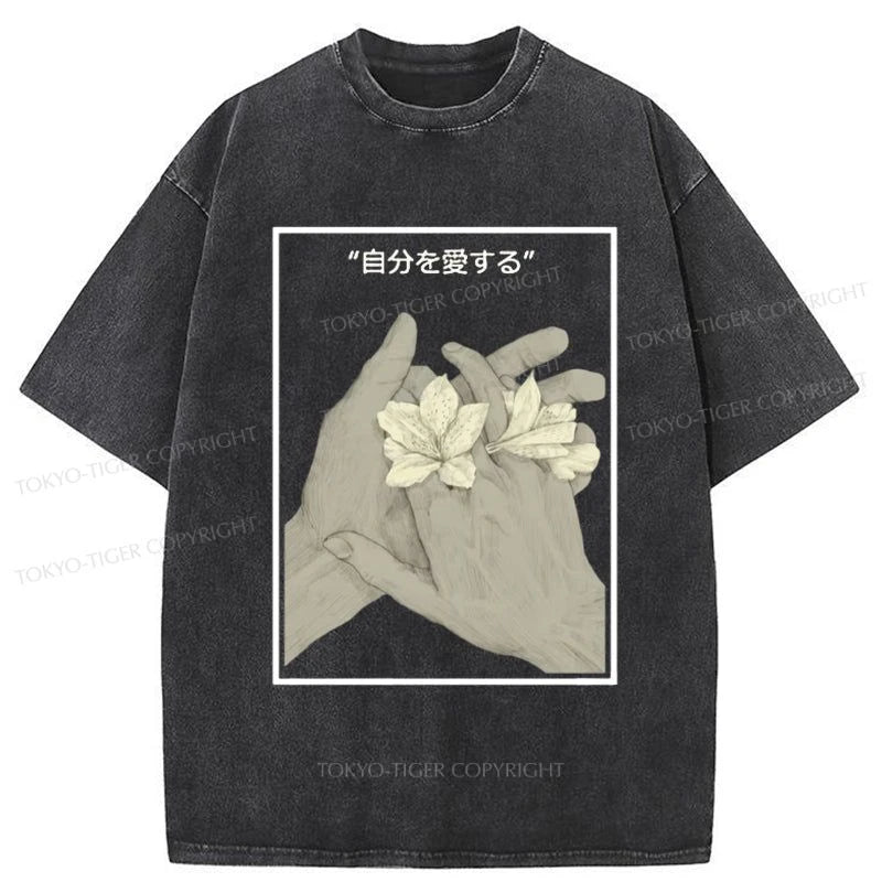 Tokyo-Tiger Self Love Japanese Washed T-Shirt