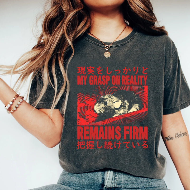 Tokyo-Tiger Grasp on Reality Rat Washed T-Shirt