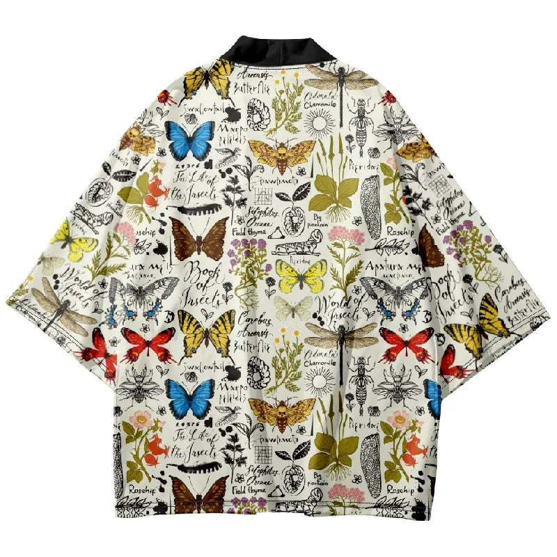 Tokyo-Tiger Colorful Butterfly Japanese Kimono Cardigan